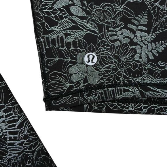 Lululemon Wunder Train Cropped Long Sleeve Shirt Foil In Logo Flourish Black - Picture 5 of 5